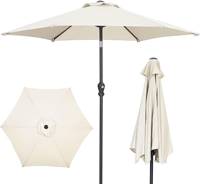 GDY 7.5FT Patio Umbrella Outdoor Table Umbrella,Market Umbrella with Push Button Tilt and Crank f... | Amazon (US)
