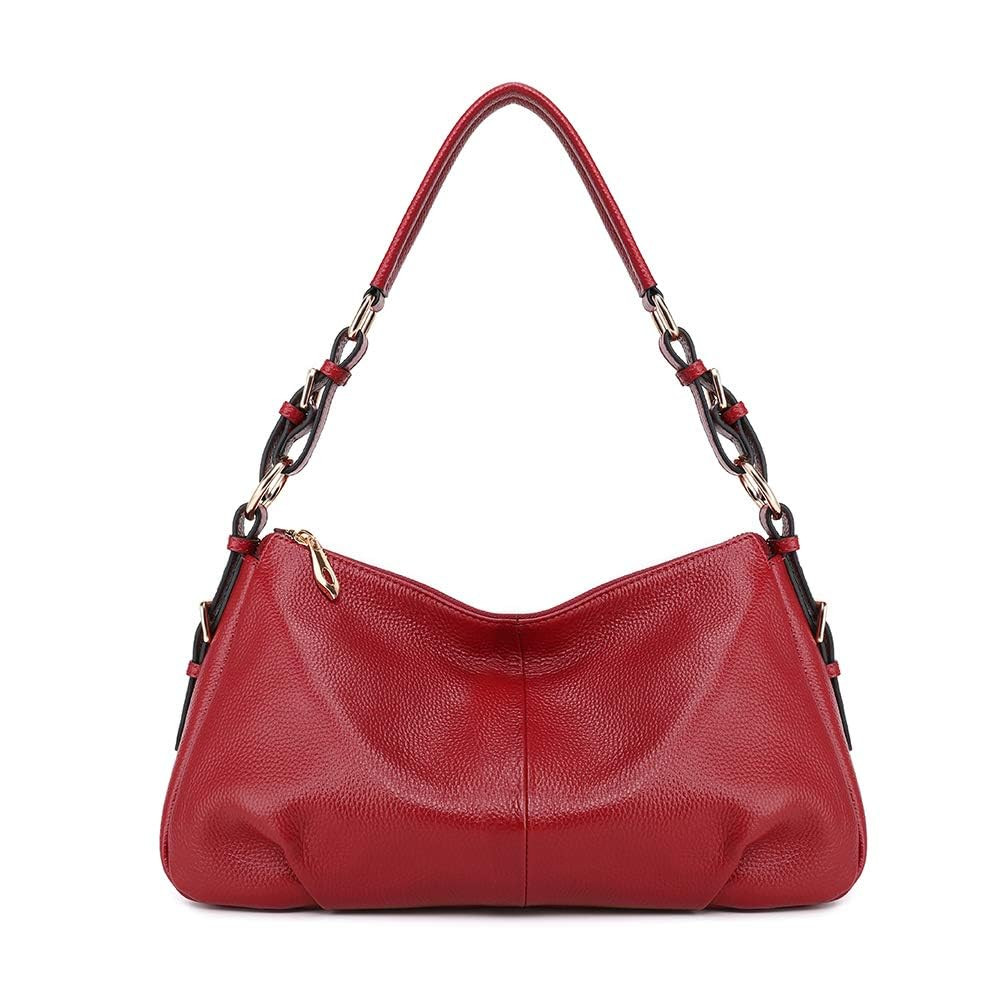 Kattee Soft Leather Hobo Handbags for Women, Genuine Top Handle Bags Vintage Shoulder Purses | Amazon (US)