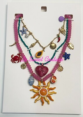 ZARA WOMAN NWT SS25 PACK OF CHARM AND BEAD NECKLACES SEA PINK 1856/126/330 | eBay | eBay US