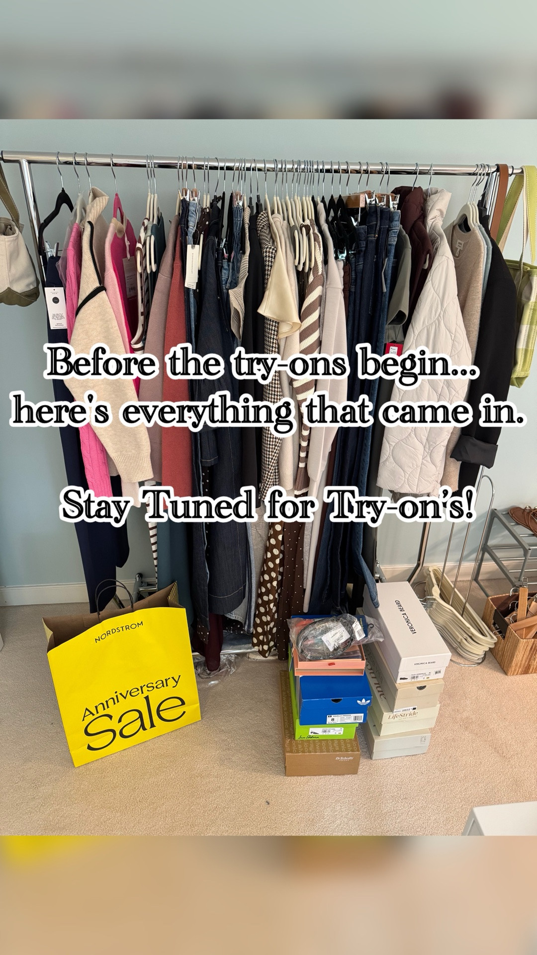 One of my favorite parts of the Anniversary Sale isn’t placing the order...
It’s opening every box, seeing everything in person, feeling the fabrics, and deciding what actually deserves a spot in my wardrobe.
Today’s Closet Chat is a rapid-fire first look at everything that arrived.

Want the links sent to you? Comment SHOP and I’ll DM them!

About 30 clothing pieces. 6 pairs of shoes. No styling yet. No final opinions yet.
Just an honest first look before the try-ons begin.

Over the next several days I’ll be sharing how these pieces actually fit, what surprised me, what I’ll be keeping, what I’ll be returning, and how I’d style everything for real life.

If you’re shopping the sale—or waiting to decide—save this Reel so you can come back as the try-ons go live.

#ClosetChat #NordstromAnniversarySale #ClassicStyleOver40 #TallWomenStyle #WardrobeEssentials

#LTKootd #LTKOver40 #LTKTall