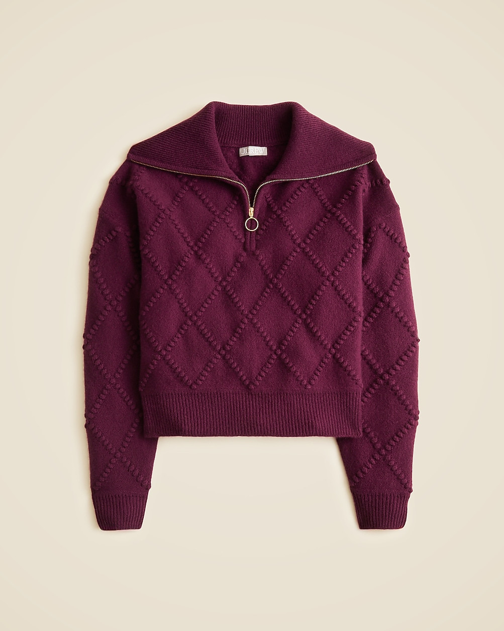 Popcorn-stitch quarter-zip sweater in vintage wool | J. Crew US