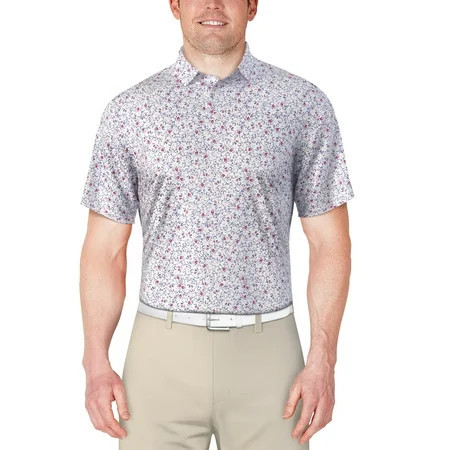 Ben Hogan Men s and Big Men’s Spring Flower Print Short Sleeve Golf Polo Shirt up to Size 5XL | Walmart (US)