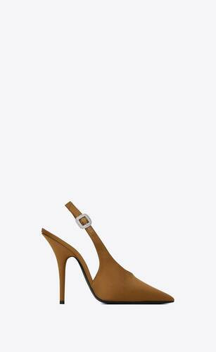 yasmeen slingback pumps in silk satin | Saint Laurent Inc. (Global)