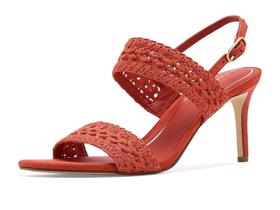 Cole Haan Harlan Double Band Sandals Women's Dress Sandals Summer Fig Woven Fabric/Leather: 10.5 B - Medium | Zappos.com