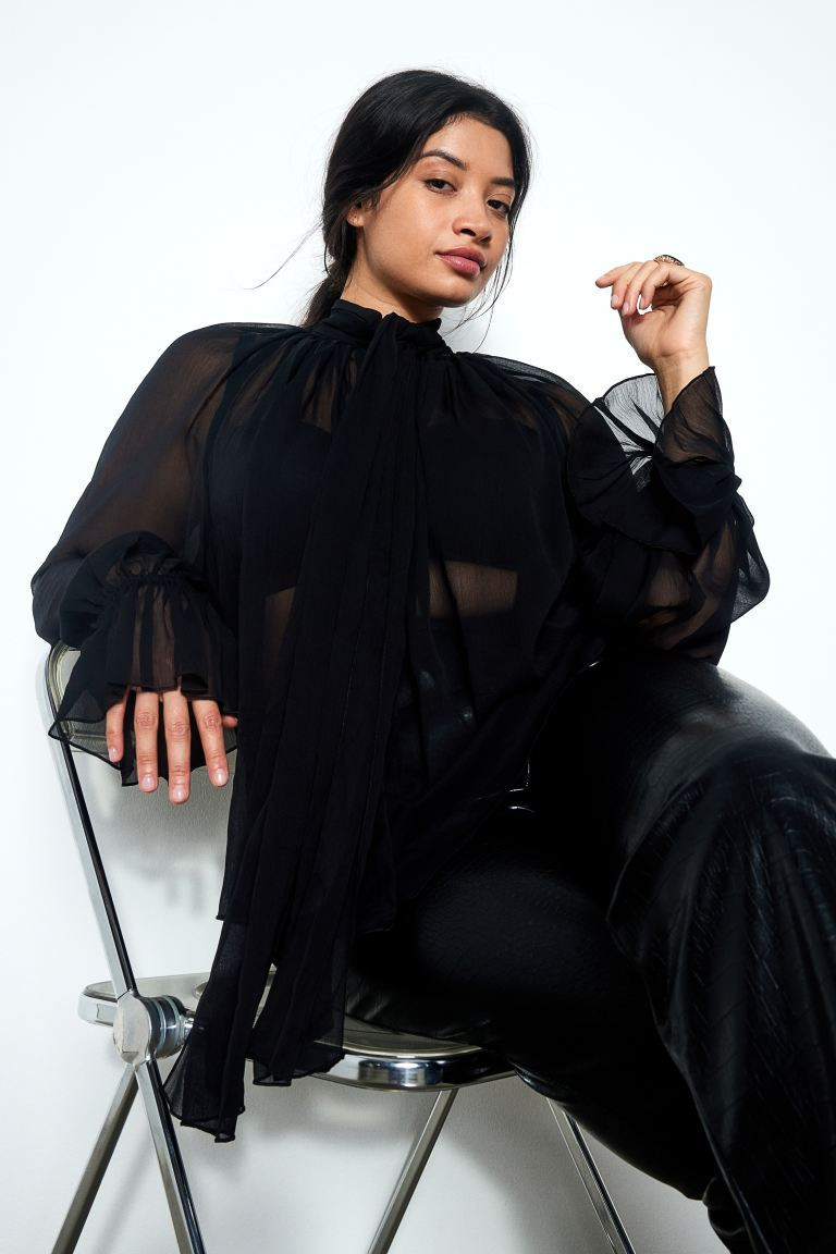 Tie-neck Chiffon Blouse | H&M (US + CA)