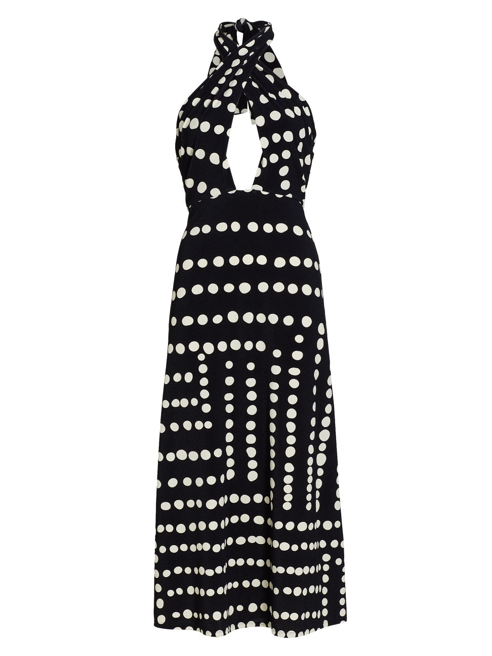 Women's Equatorial Rhythms Polka Dot Midi-Dress - Kuba Black Ecru - Size 6 - Kuba Black Ecru - Size  | Saks Fifth Avenue