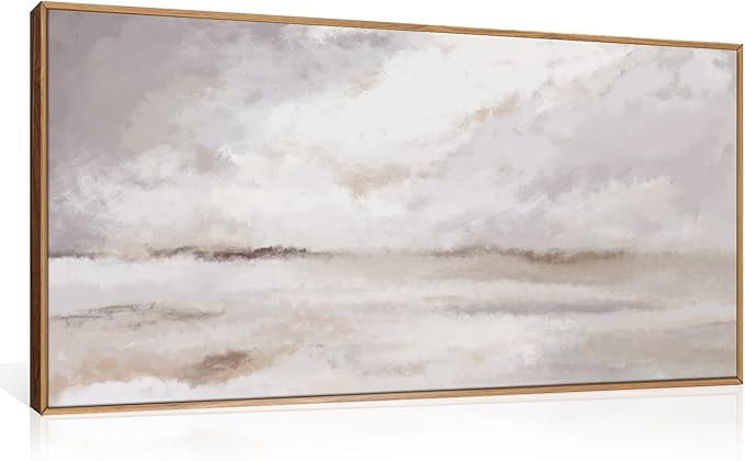 DRACIT Large Neutral Abstract Framed Canvas Wall Art Set,Minimalist Gray and Beige Pastel Wall De... | Amazon (US)