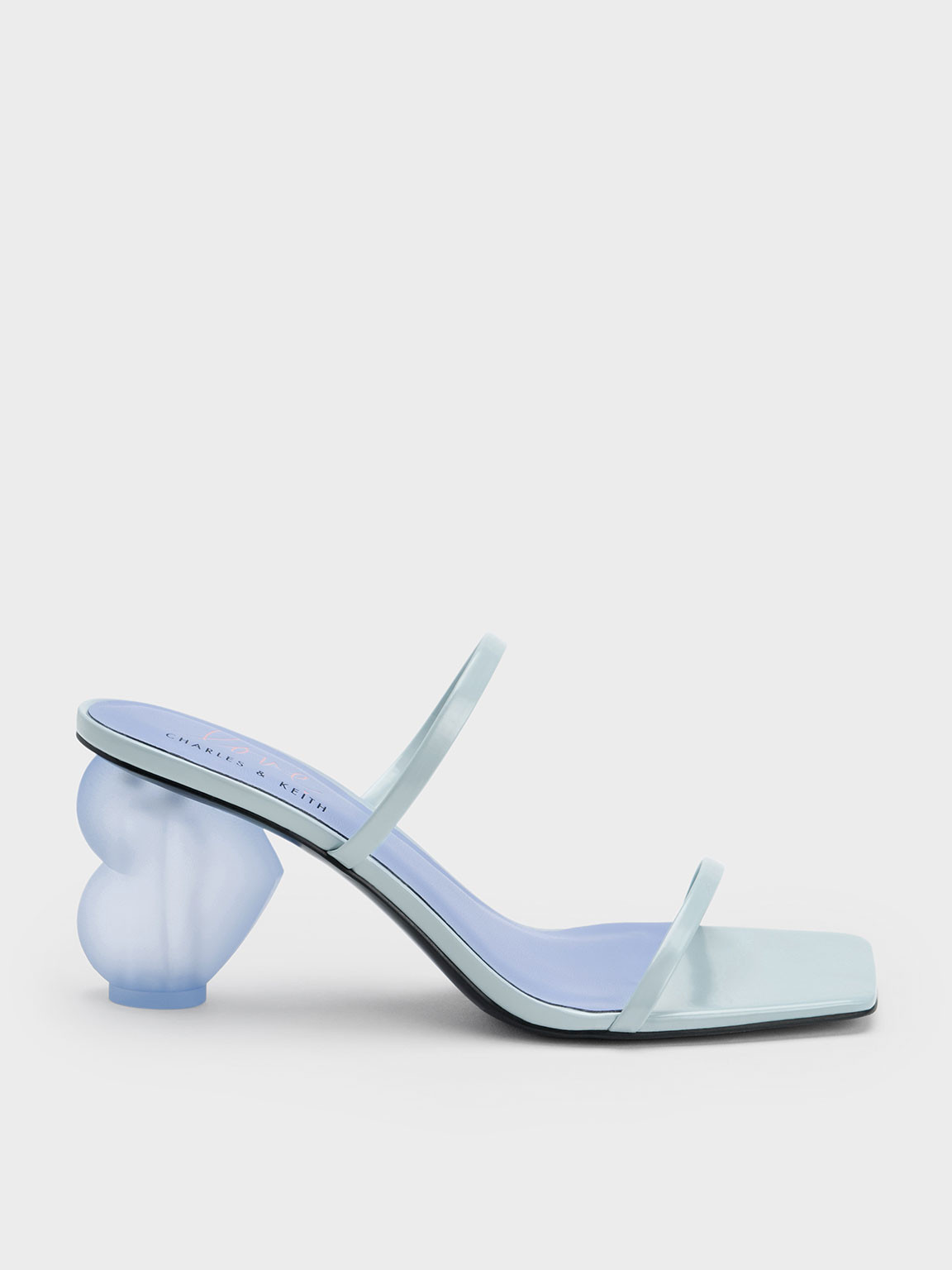 Light Blue Heart Heel Strappy Sandals | CHARLES & KEITH | Charles & Keith US