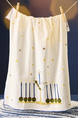 Noun New York Martini Menorah Dish Towel | Anthropologie (US)