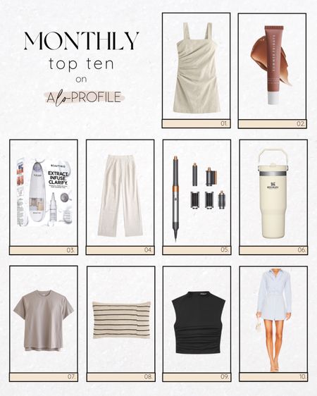 Your Monthly Top 10 For April!! Here are the best sellers of the past month and why I love each one of them! 
1. Linen dress
2. Lip butter balm 
3. At home hydrafacial 
4. Linen pants 
5. Dyson airwrap $150 off
6. Ice flow flip straw tumbler
7. Active t shirt
8. Striped pillow
9. Ruched tank 
10. Wrap shirt dress 

#LTKhome #LTKfindsunder50 #LTKSeasonal