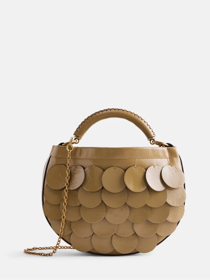 Scoop Women's Chain Top Handle Paillette Mini Handbag, Camel | Walmart (US)