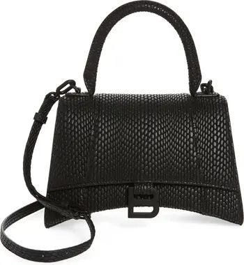 Small Hourglass Cobra Embossed Leather Top Handle Bag | Nordstrom