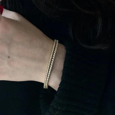 Billie 18K Gold Tennis Bracelet  - 18K Gold Plated Sterling Silver | BaubleBar