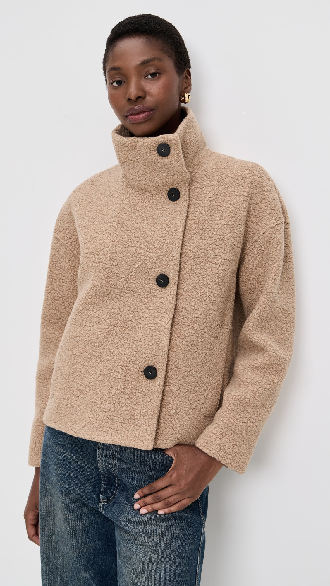 Women Cropped Funnel Jacket | Shopbop