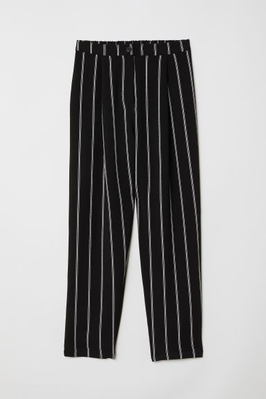 Wide-leg Pants - Black/white striped -  | H&M US | H&M (US + CA)