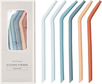 Silicone Straws - Reusable Drinking Straws w/Cleaning Brush - Long, Flexible and Bendy Straws For... | Amazon (US)