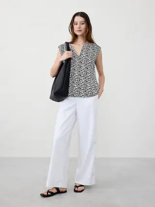 Cap-Sleeve Blouse | Banana Republic Factory