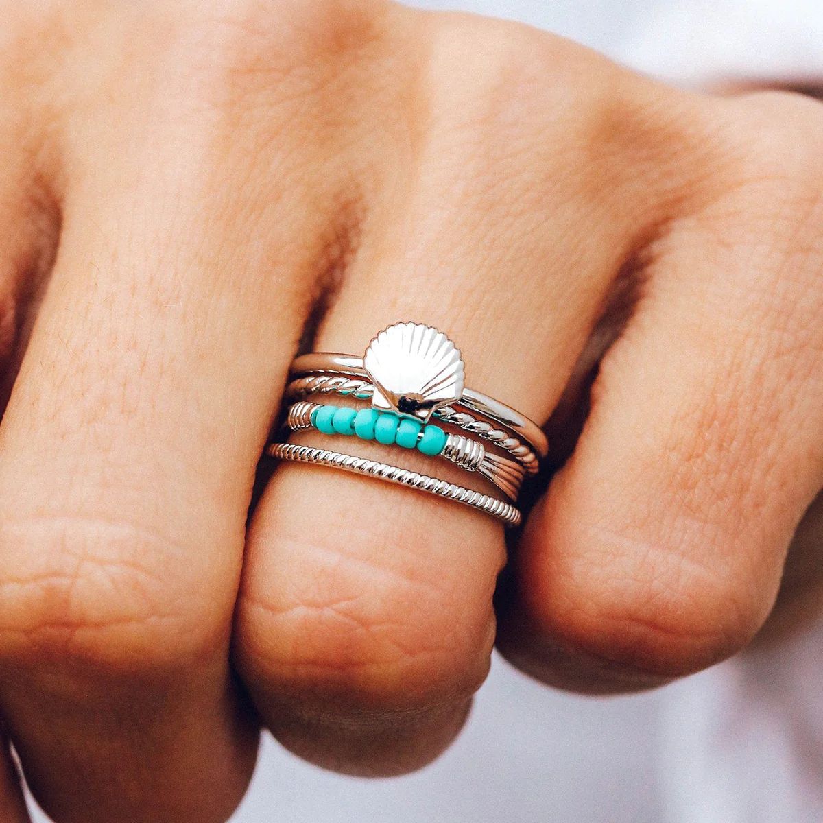 Shell Ring Stack - Pura Vida Bracelets | Pura Vida Bracelets