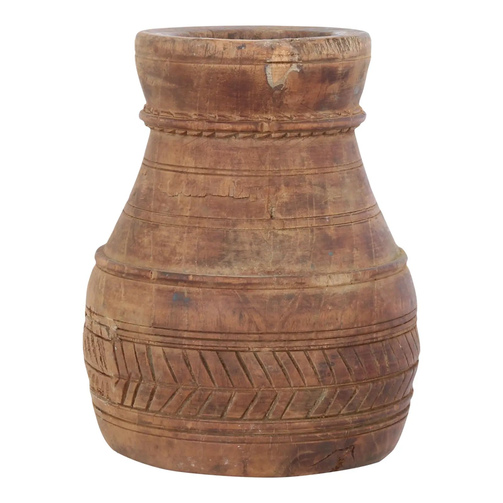 Antique French Carved Wood Vase | Chairish