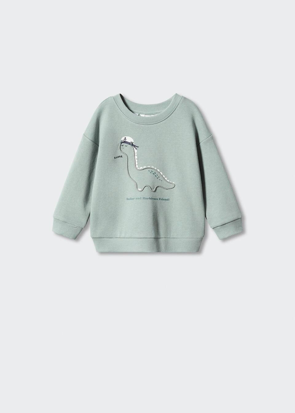 Embroidered detail cotton sweatshirt | MANGO (US)