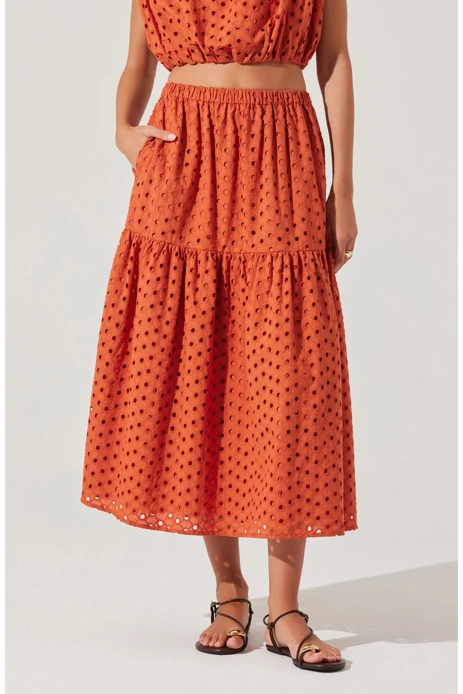 Nalley Eyelet Tiered Skirt with Pockets (Women) | Nordstromrack | Nordstrom Rack