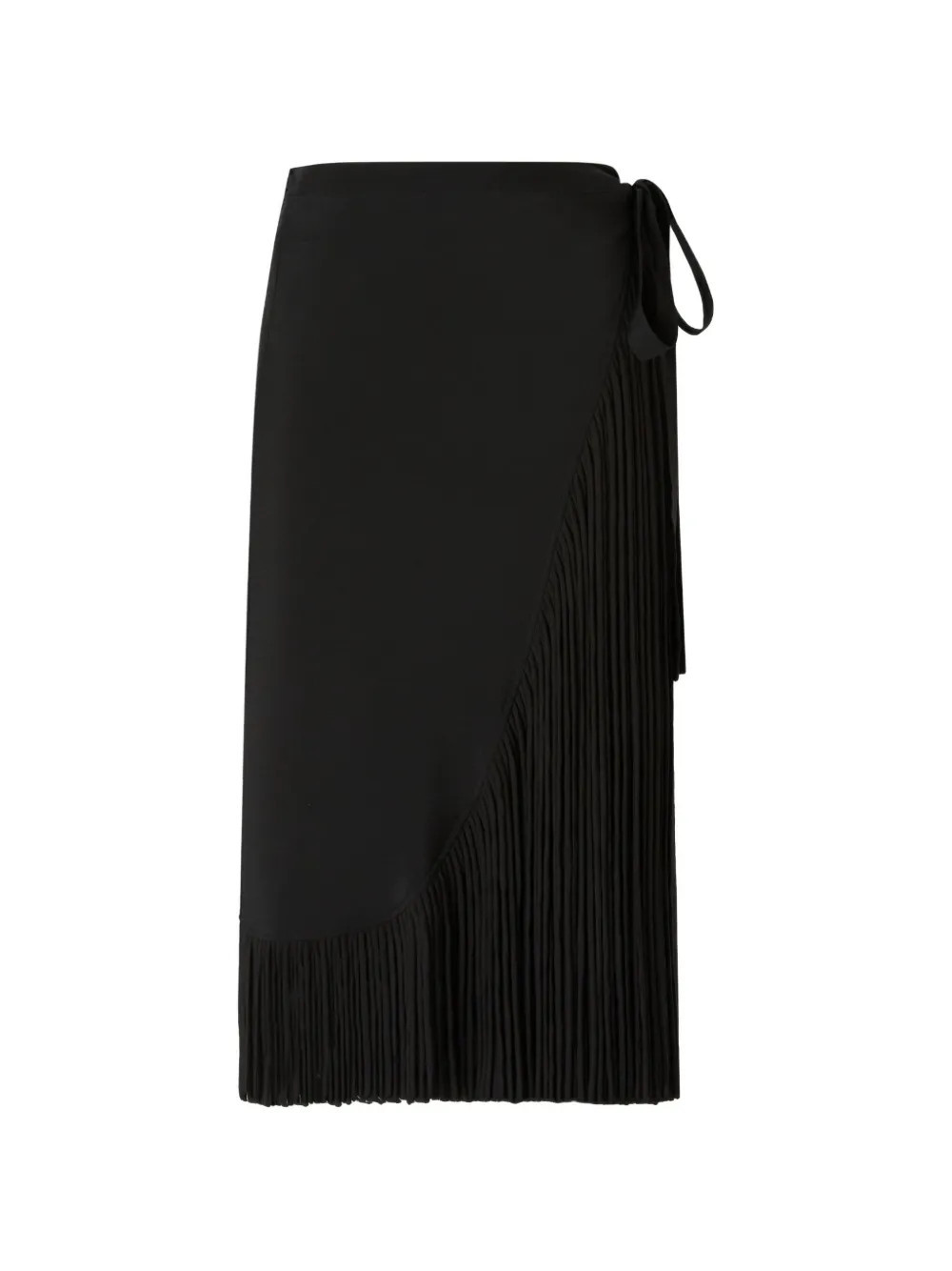 PINKO calf-length wrap skirt with fringing - Black | Farfetch Global