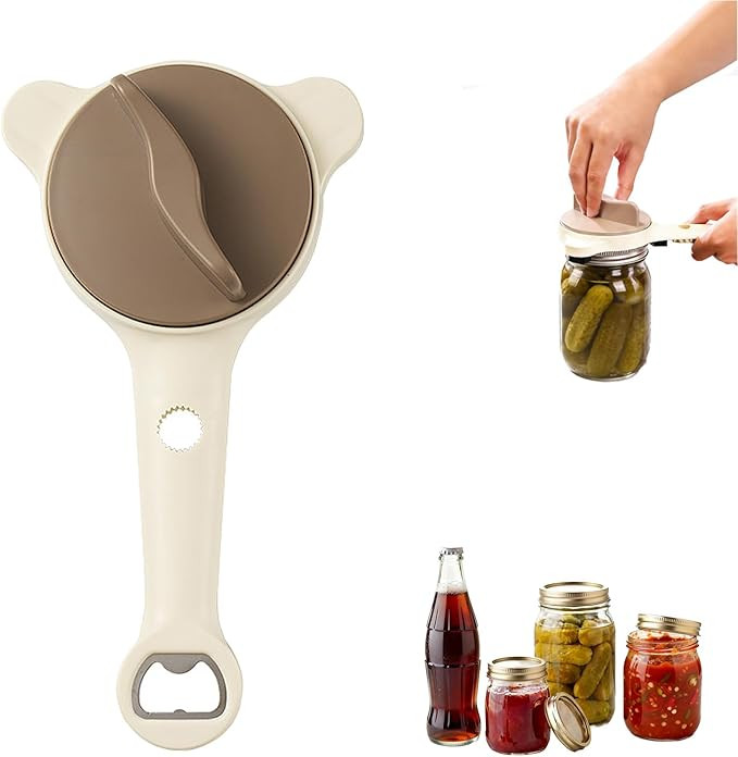 Jar Opener for Weak Hands & Seniors with Arthritis, Adjustable Lid Remover for Bottles, Easy Grip... | Amazon (US)