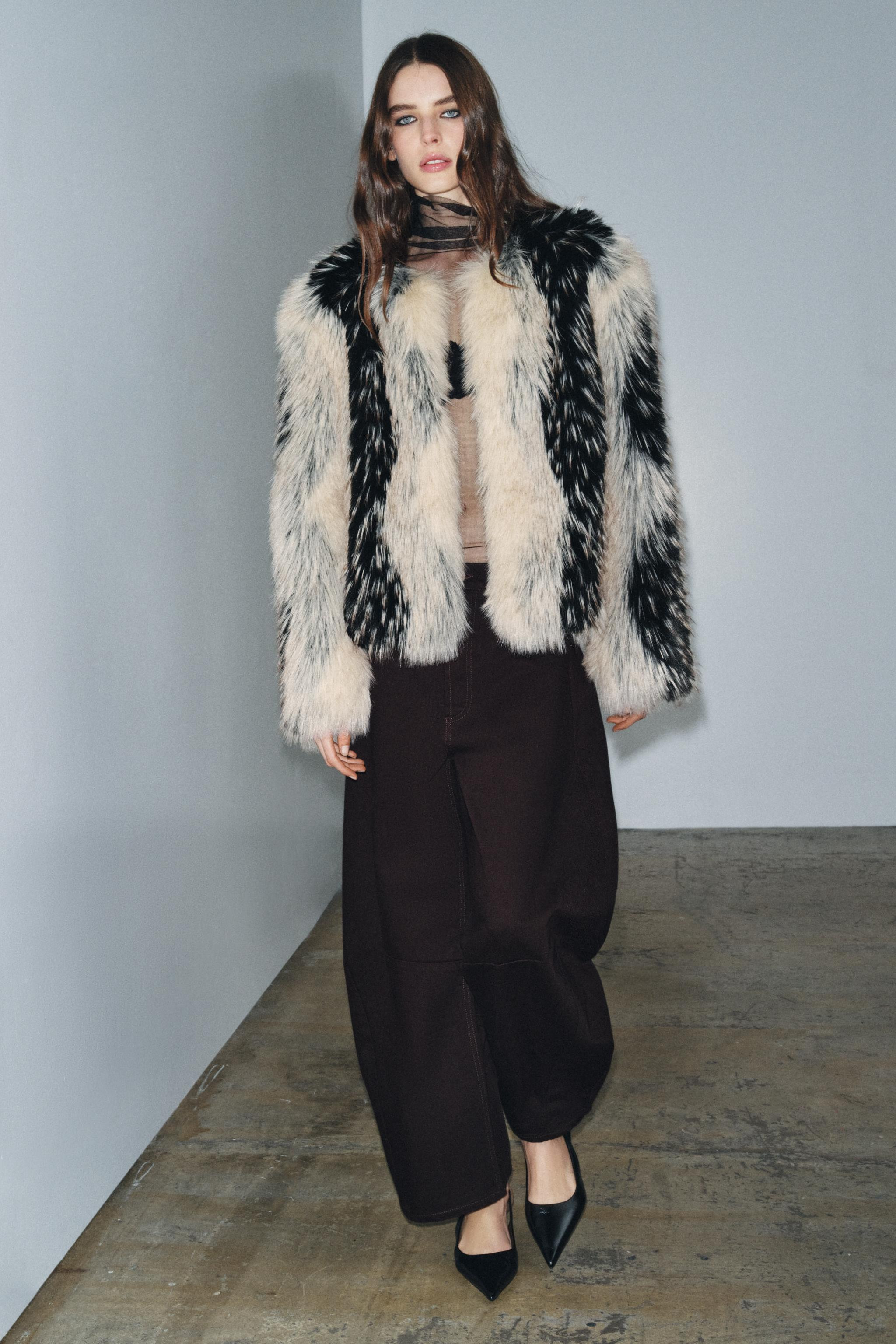 FAUX FUR SHORT COAT ZW COLLECTION | Zara US