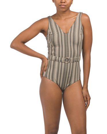 Ravello Belted One-piece Swimsuit | TJ Maxx