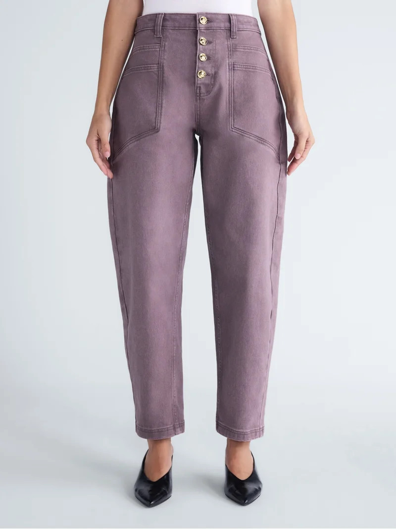 Scoop Women's and Women's Plus High Rise Tapered Leg Pants, 30'' Inseam, Sizes 0-28W | Walmart (US)