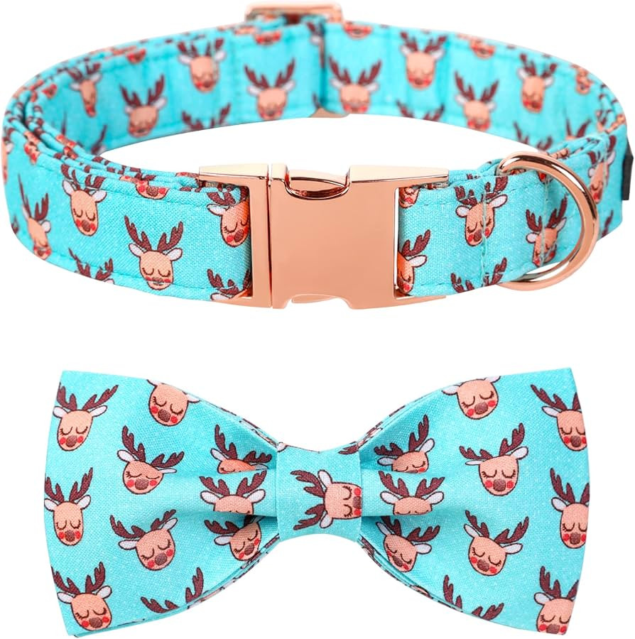 Lionet Paws Christmas Dog Collar with Bowtie, Dog Bowtie Collar with Metal Buckle for Dogs, Adjus... | Amazon (US)