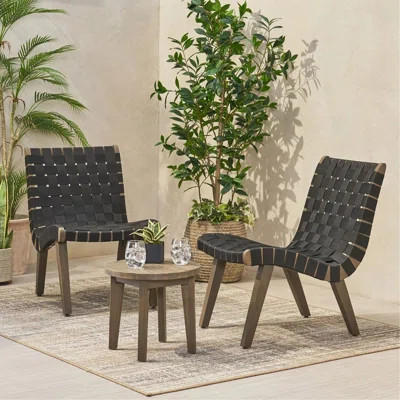 Outdoor 3-Piece Wood Patio Seating Set | Wayfair North America