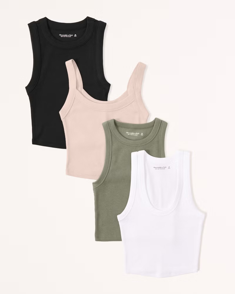 4-Pack Essential Rib Tanks | Abercrombie & Fitch (US)