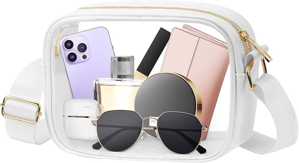 MOMSIV Clear Crossbody Bag, Stadium Approved Clear Bags with Adjustable Strap Clear Stadium Bag f... | Amazon (US)