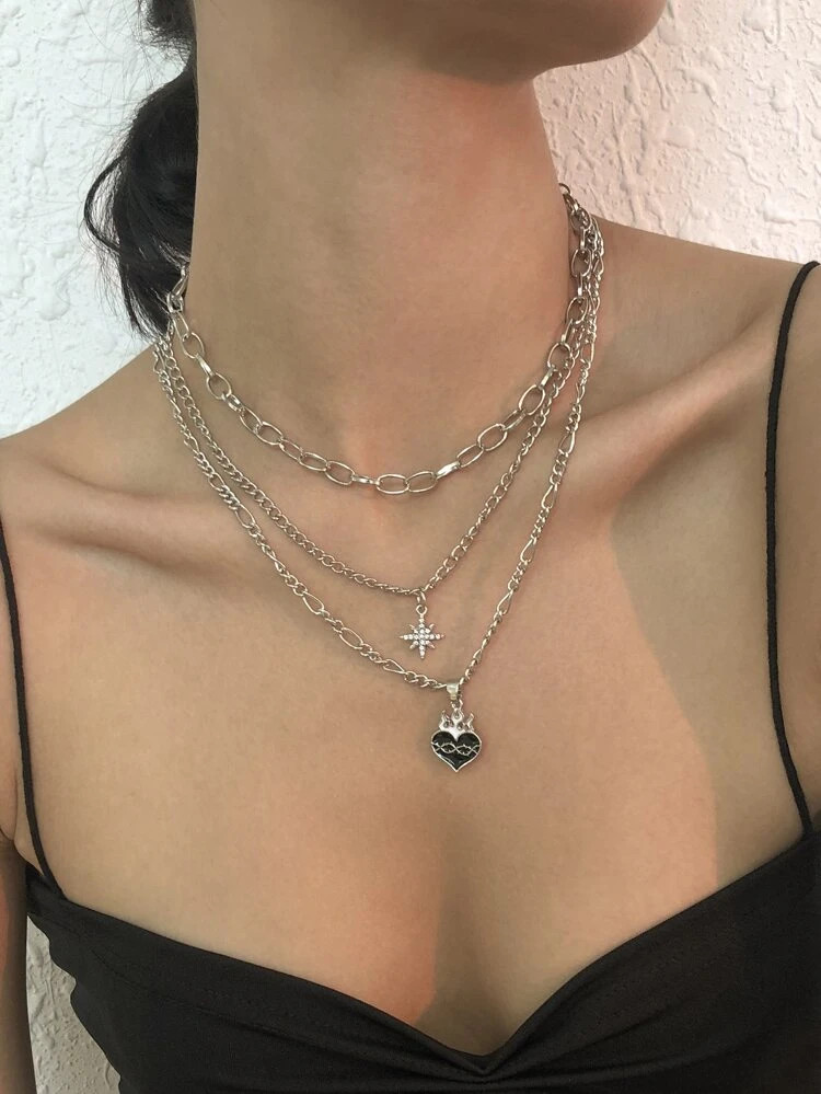 Heart Charm Layered Necklace | SHEIN