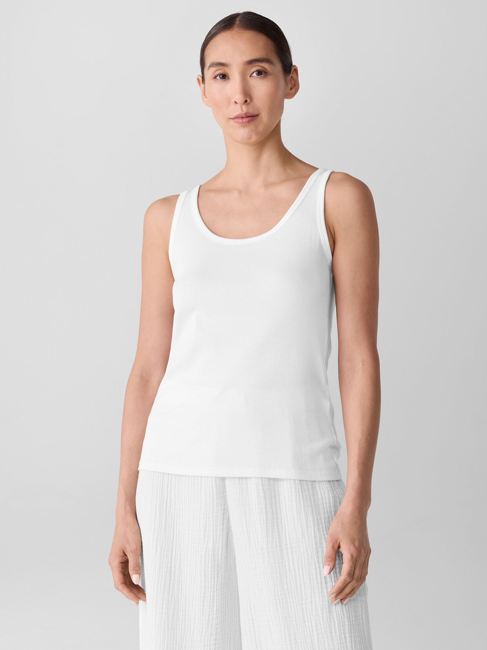 Organic Cotton Stretch Rib Slim Tank | Eileen Fisher