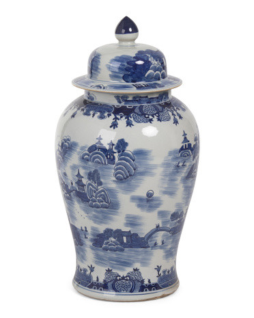 14x28 Porcelain Mountain Pagoda Temple Jar With Lid | Home | Marshalls | Marshalls