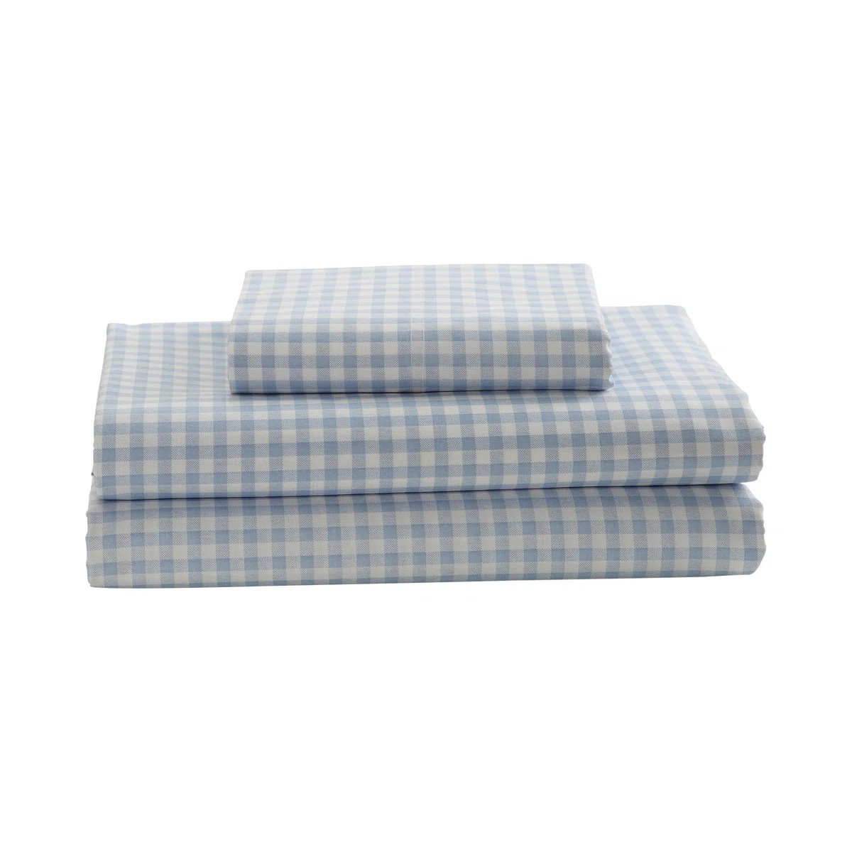 Gingham 250 Thread Count Plaid 100% Cotton Percale Sheet Set | Birch Lane