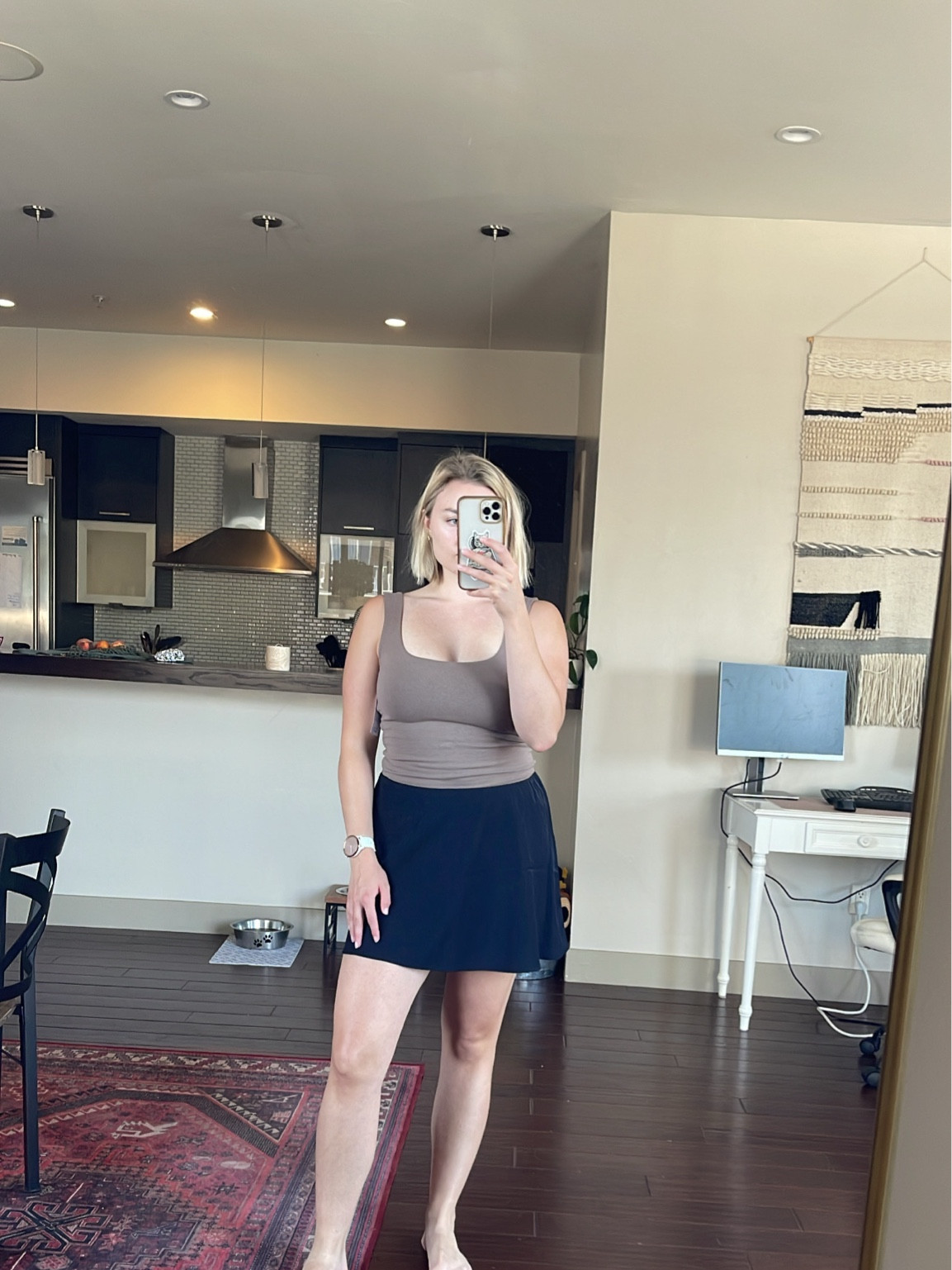 Not crazy about this skort on me. It’s faux silk and reminds me of a ballerina skirt. I think it would be so cute on someone tall! 