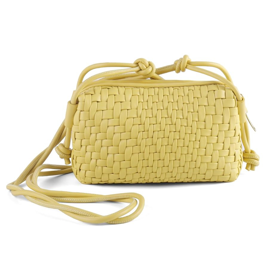 Crossbody Bag For Women Hand Woven Vegan Leather Zip Small Crossbody Bags Shoulder Bag Sling Cros... | Amazon (US)