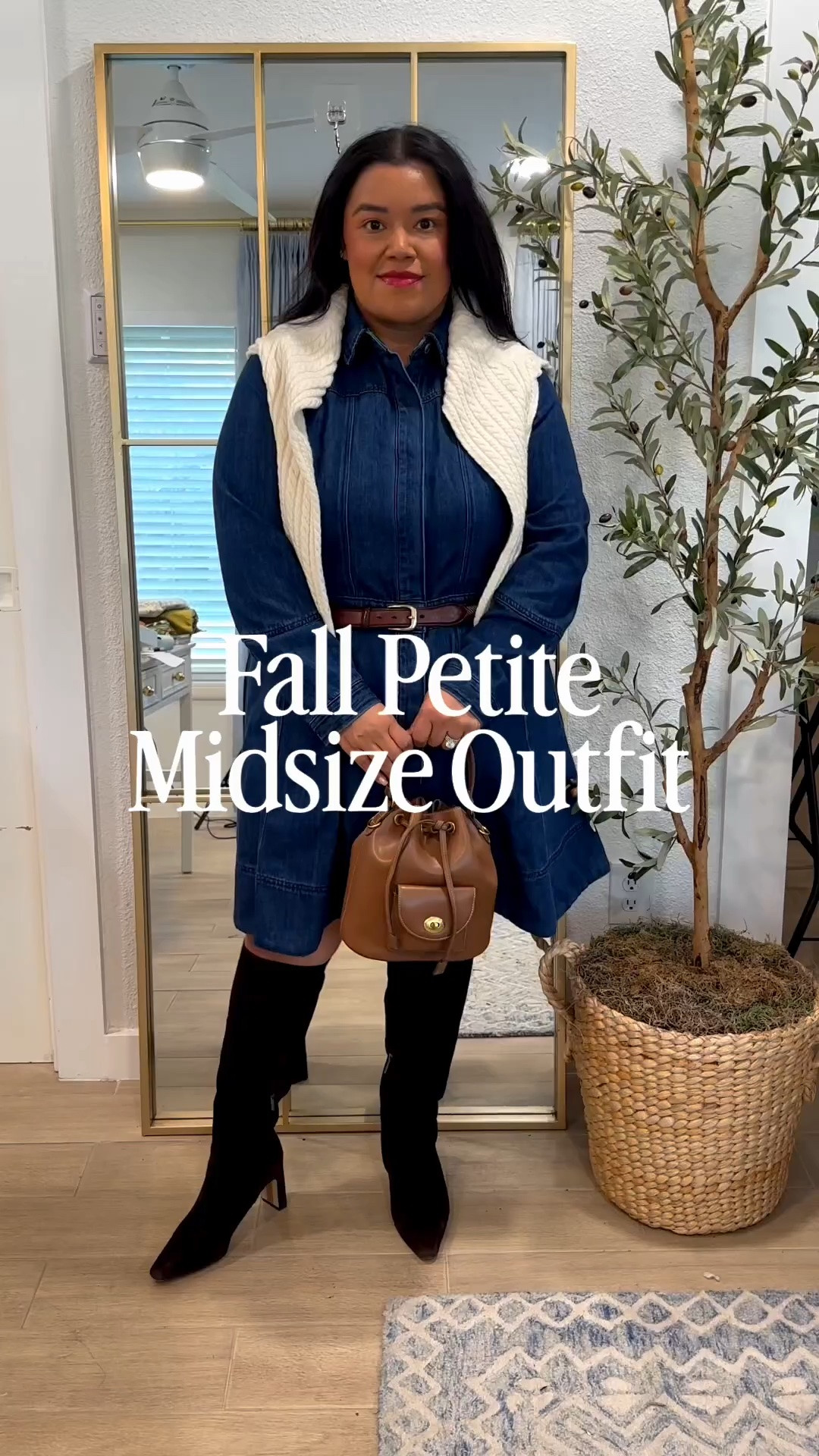 YALL know I love a good Jean dress and is this one not absolutely perfect for me!? It’s from Walmart and I’m wearing an XL because it doesn’t have any stretch and it only buttons, so I didn’t want any gaping. 

My handbag is such great quality and looks like a vintage designer bag but it’s also Walmart! 

My boots are from @samedelman and are a repeat from last year! I love that they are offered in regular, wide, and extra wide calf. I have the wide calf. 

Fall looks, fall outfits, fall wardrobe staple, fall dress, fall shoes, fall handbag, Smiles and Pearls