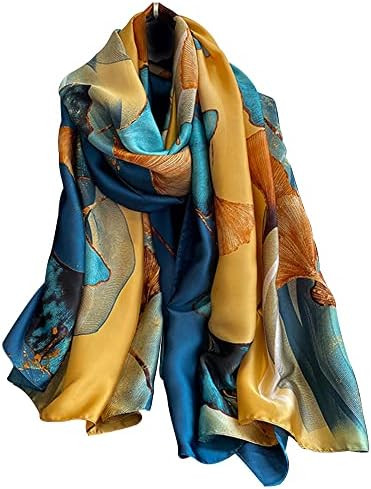 NUWEERIR Womens 100% Large Mulberry Silk Scarf Long Satin Scarf Fashion Lightweight Wraps | Amazon (US)