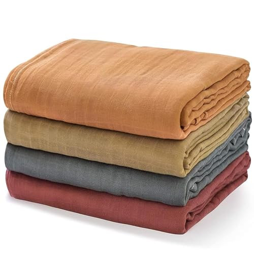 Momcozy Muslin Swaddle Blankets, 4-Pack, Large 47"x47", Breathable | Amazon (US)