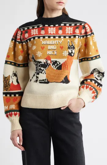 FARM Rio Naughty & Nice Fair Isle Sweater | Nordstrom | Nordstrom