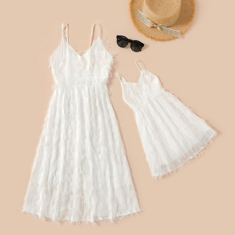Mommy and Me Vacation Feather Sling Dresses | PatPat