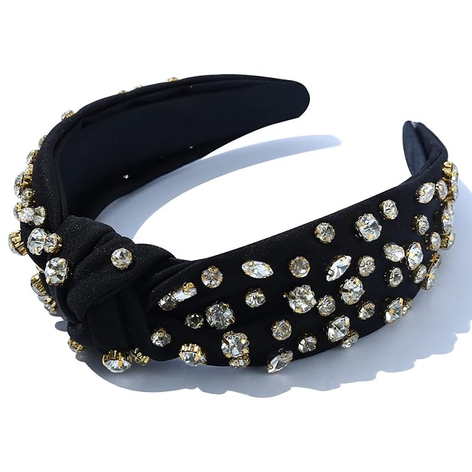 FEDANS Women Knotted Jeweled Headband Crystal Embellished Mixed Top Hairband ladies Twist Nylon H... | Amazon (US)