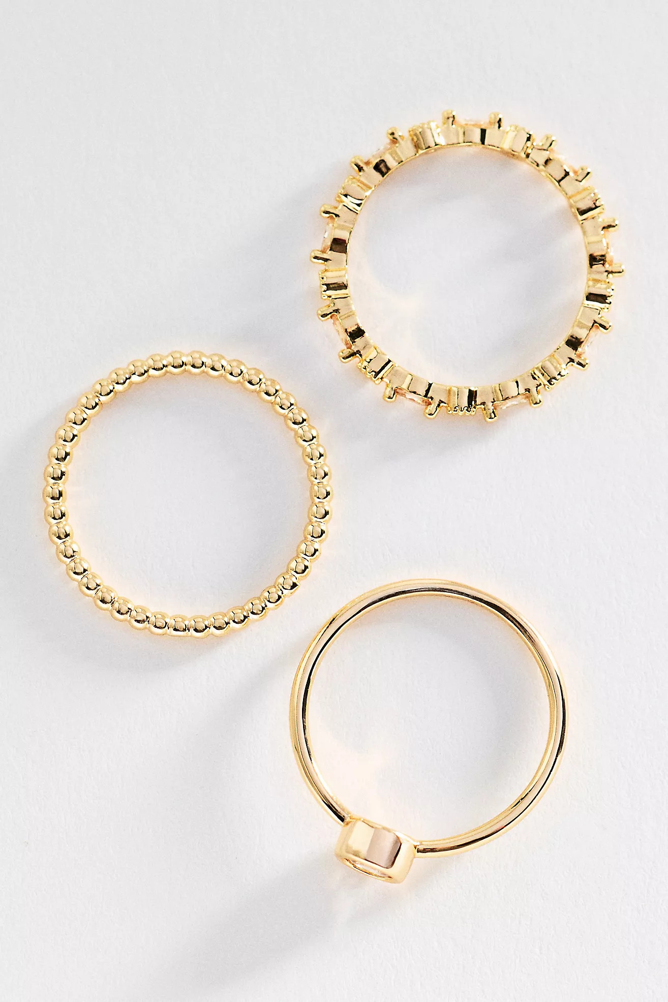 Crystal Stacking Rings, Set of 3 | Anthropologie (US)