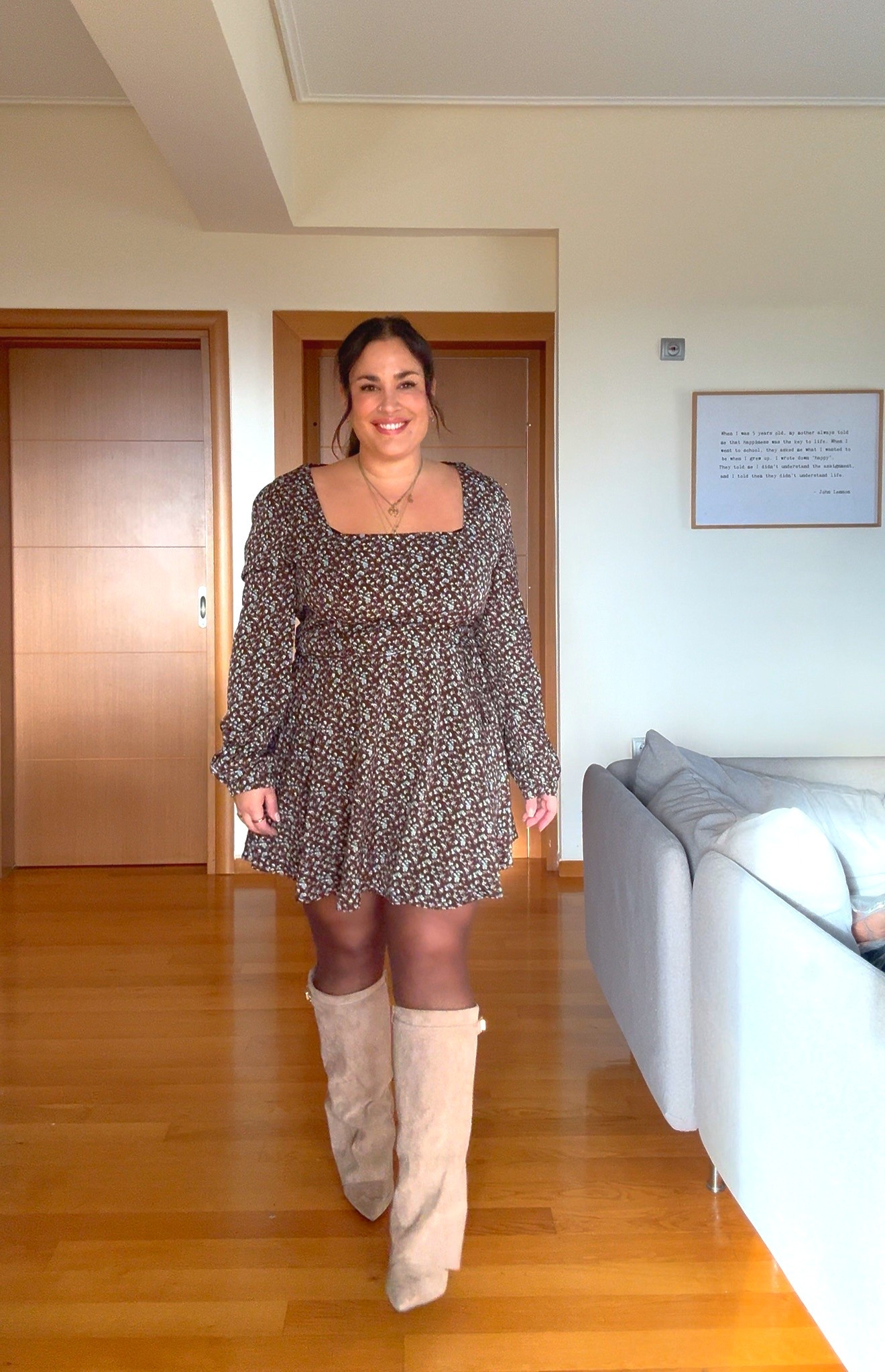 Festliches Kleid in Größe 44 mit Weitschaft Stiefeln im Cowboy Stil 🤎

#LTKcurves #LTKmidsize #LTKfestive