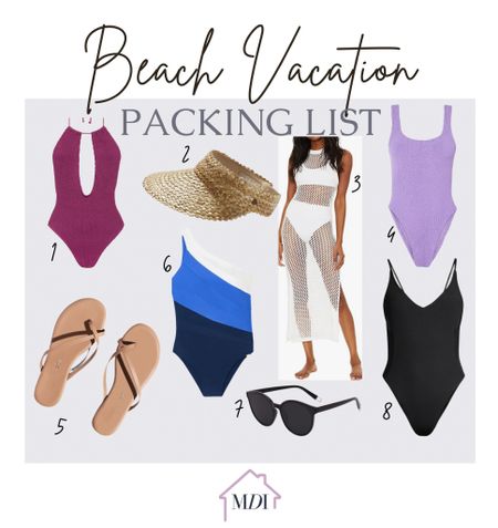 Packing list for a stylish beach vacation. Summer outfits. Swimsuits. One piece swimsuits.

#LTKstyletip #LTKtravel #LTKSeasonal