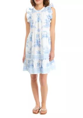 Crown & Ivy™ Women's Flutter Sleeve Printed Dress | Belk